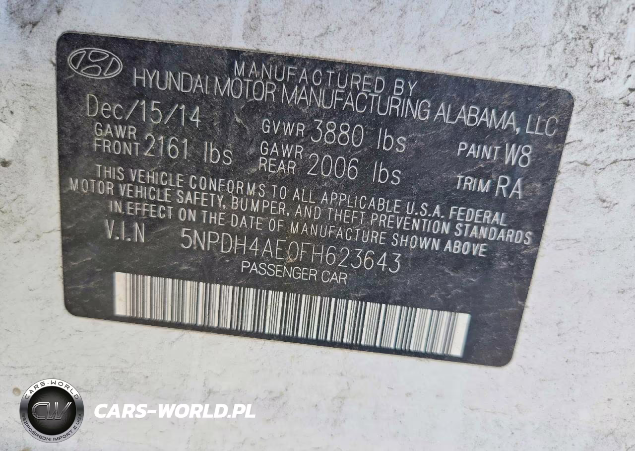 2015 Hyundai Elantra Se VIN:5NPDH4AE0FH623643 - 12
