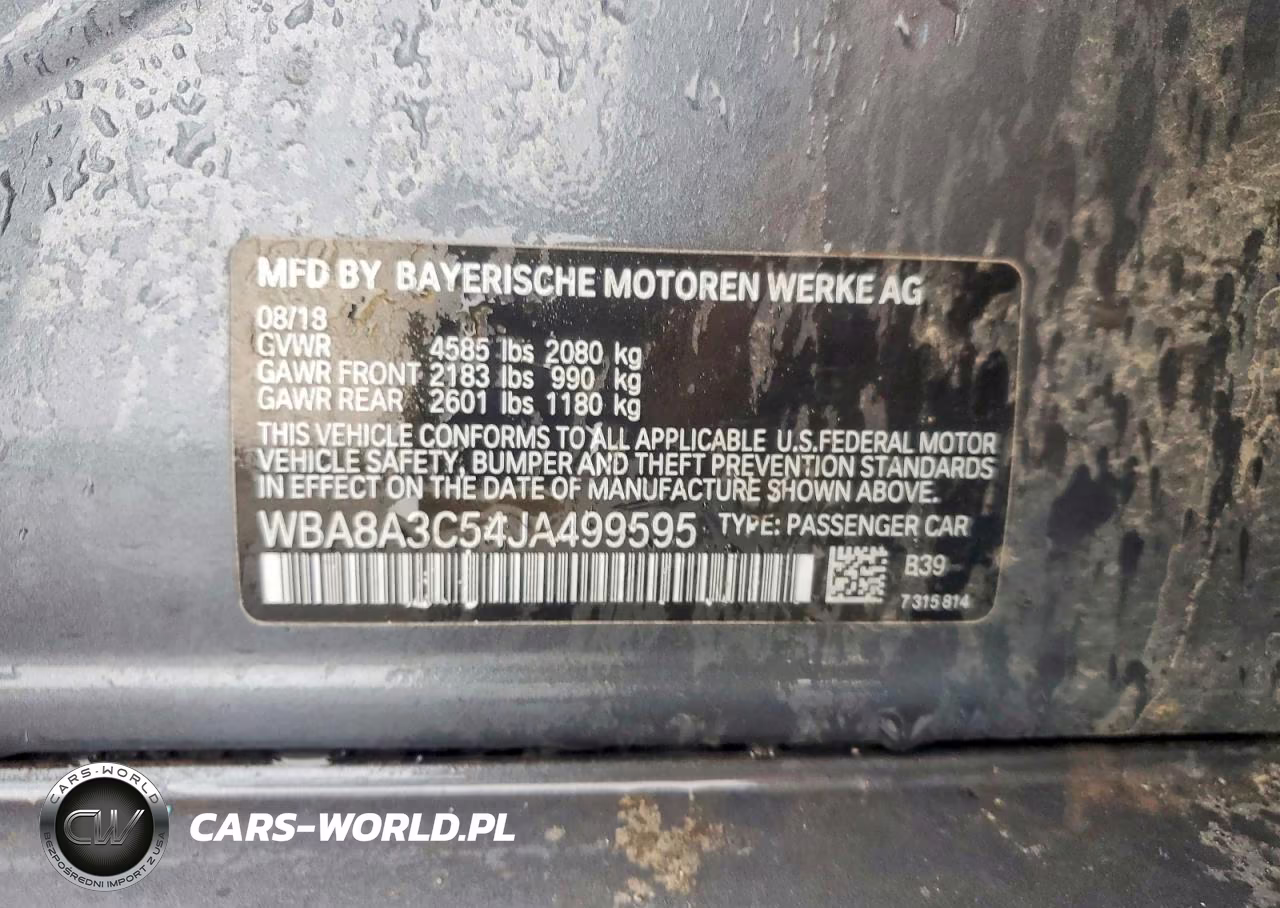 2018 BMW 320 Xi VIN:WBA8A3C54JA499595 - 12