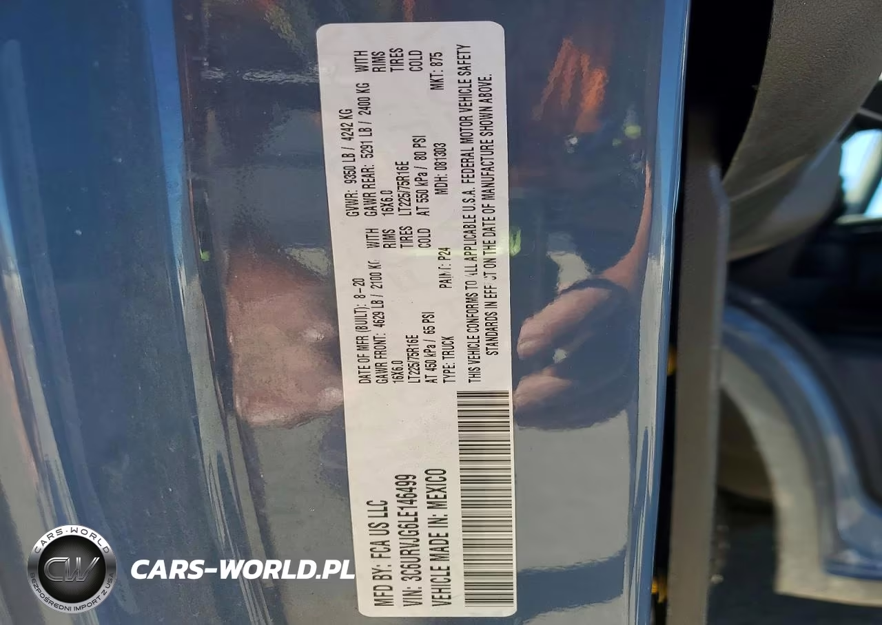 2020 Ram Promaster 3500 3500 High VIN:3C6URVJG6LE146499 - 12