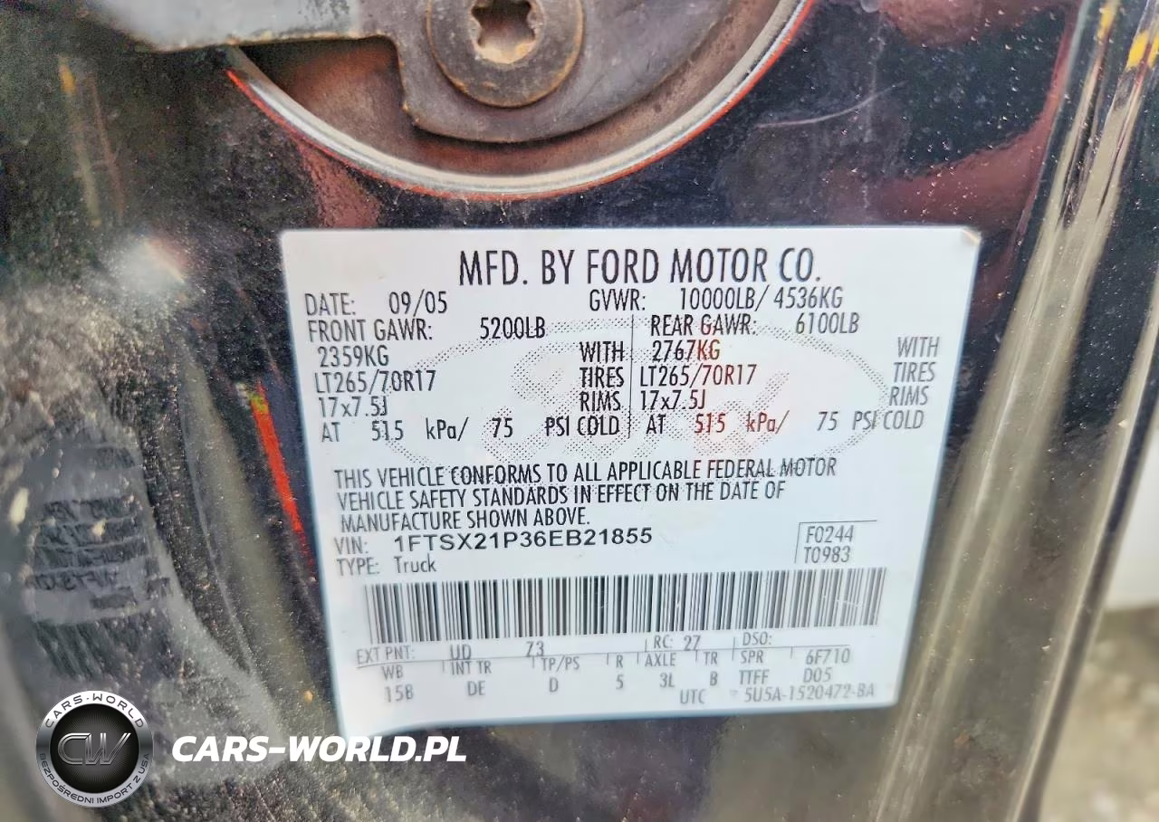 2006 Ford F250 Super Duty VIN:1FTSX21P36EB21855 - 12