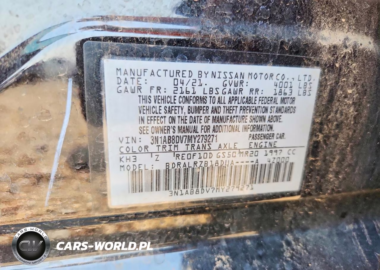2021 Nissan Sentra Sr VIN:3N1AB8DV7MY279271 - 12