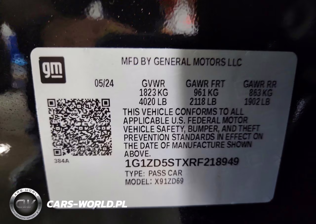 2024 Chevrolet Malibu Lt VIN:1G1ZD5STXRF218949 - 12
