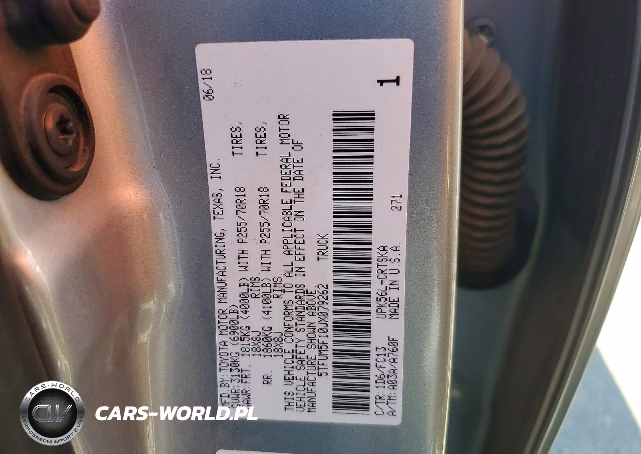 2018 Toyota Tundra Sr5 VIN:5TFUM5F10JX079262 - 12