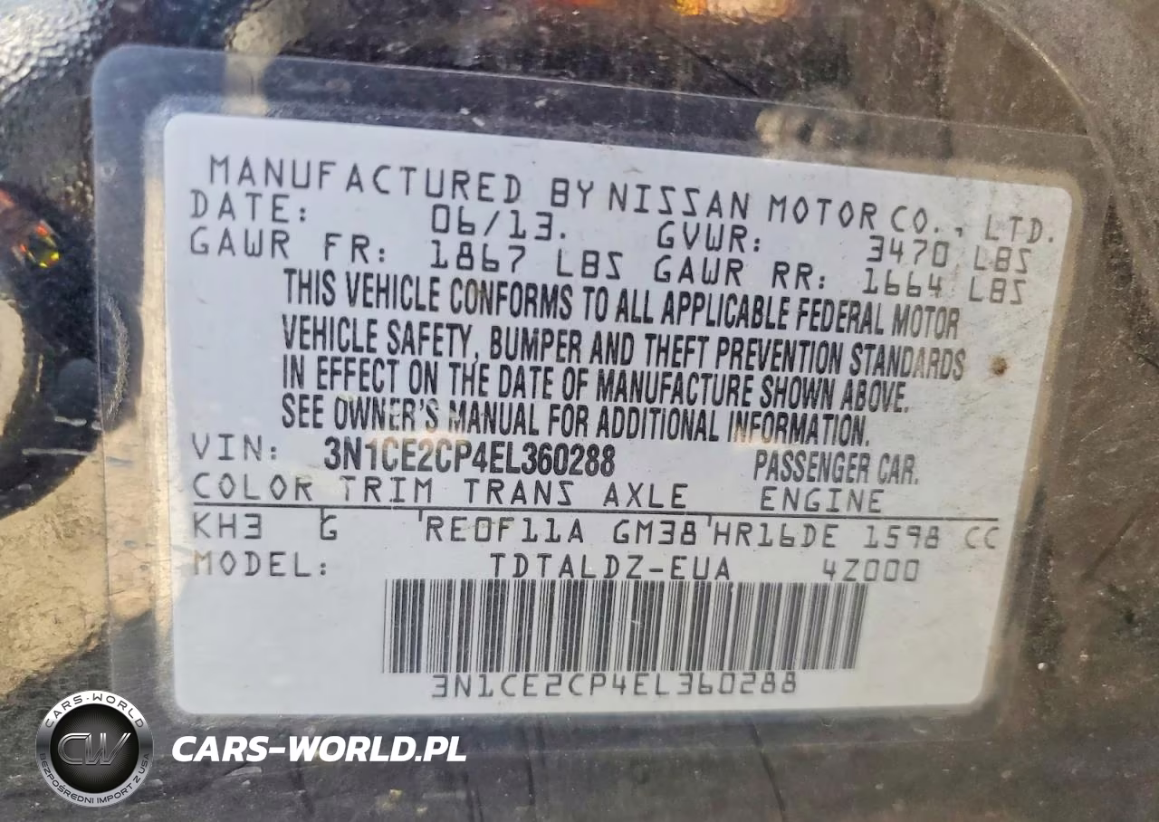 2014 Nissan Versa Note Sv VIN:3N1CE2CP4EL360288 - 12
