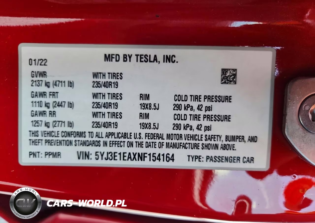 2022 Tesla Model 3 VIN:5YJ3E1EAXNF154164 - 13