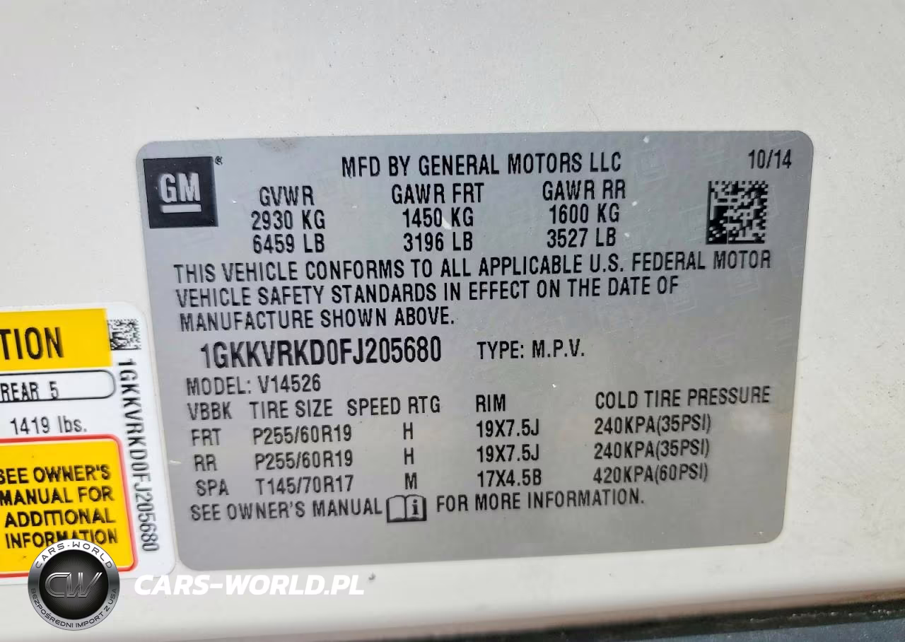 2015 GMC Acadia Slt-1 VIN:1GKKVRKD0FJ205680 - 13