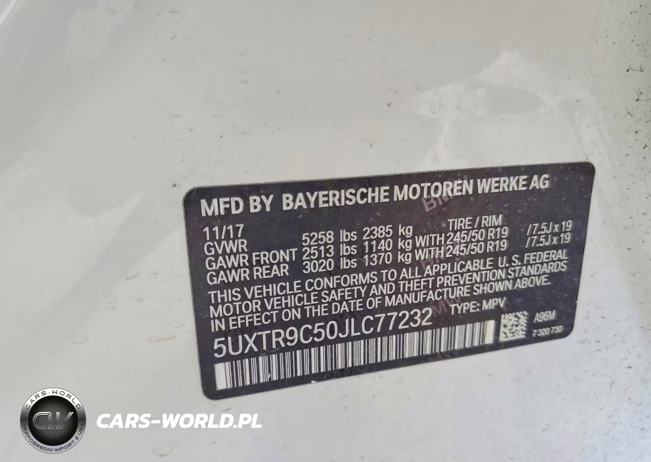 2018 BMW X3 xDrive30I VIN:5UXTR9C50JLC77232 - 13