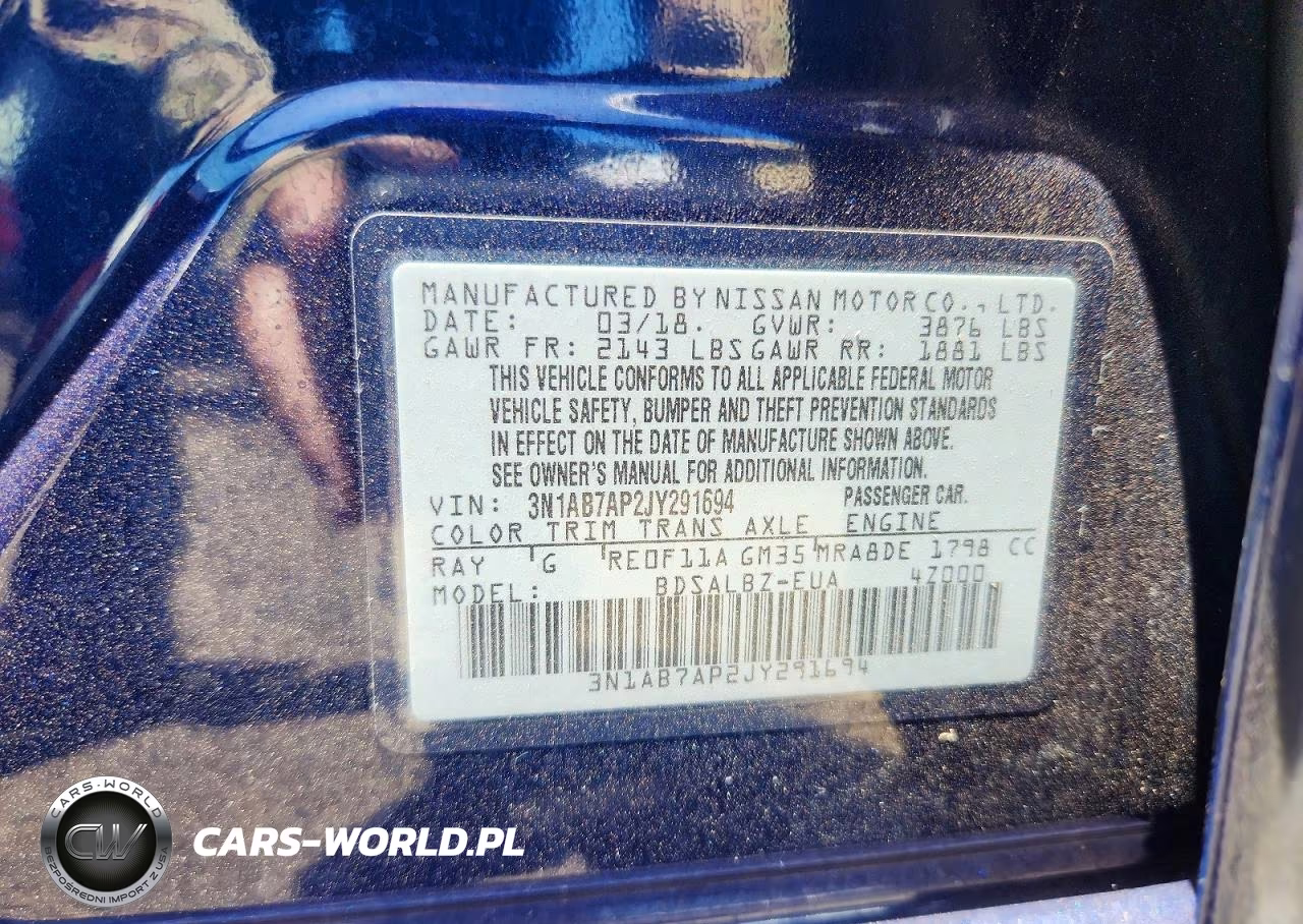 2018 Nissan Sentra S VIN:3N1AB7AP2JY291694 - 13