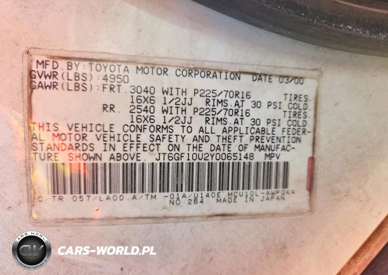 2000 Lexus Rx 300 VIN:JT6GF10U2Y0065148 - 13