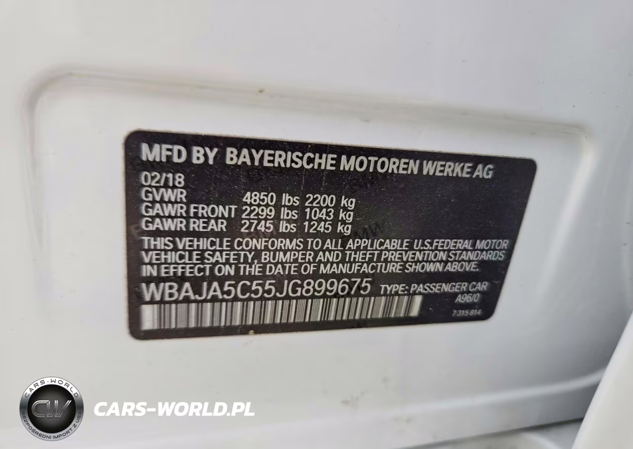 2018 BMW 530 I VIN:WBAJA5C55JG899675 - 12