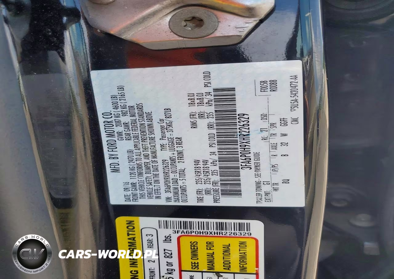 2017 Ford Fusion Se VIN:3FA6P0H9XHR226329 - 12