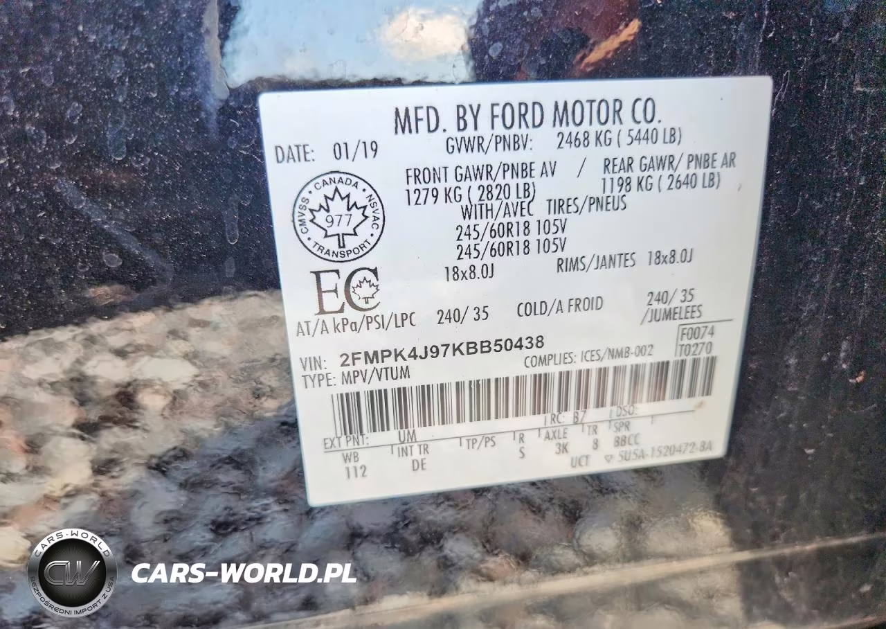 2019 Ford Edge Sel VIN:2FMPK4J97KBB50438 - 13