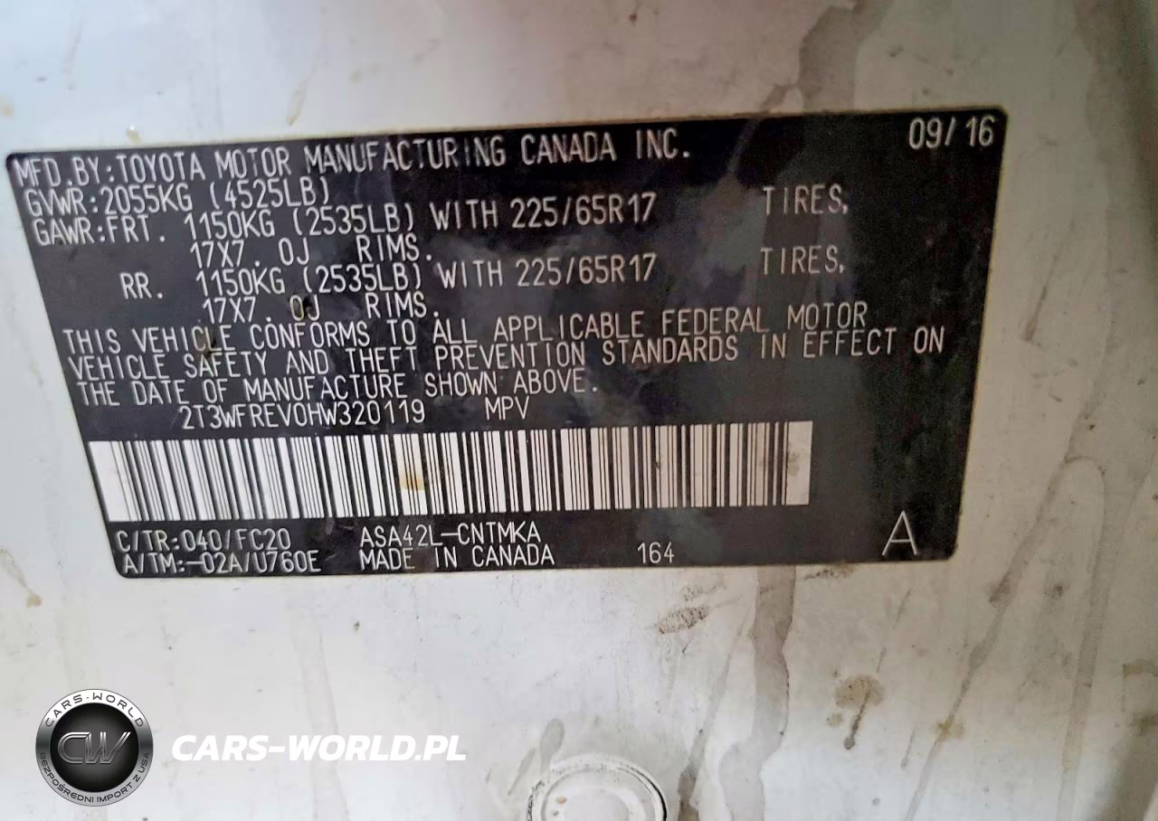 2017 Toyota Rav4 Xle VIN:2T3WFREV0HW320119 - 12