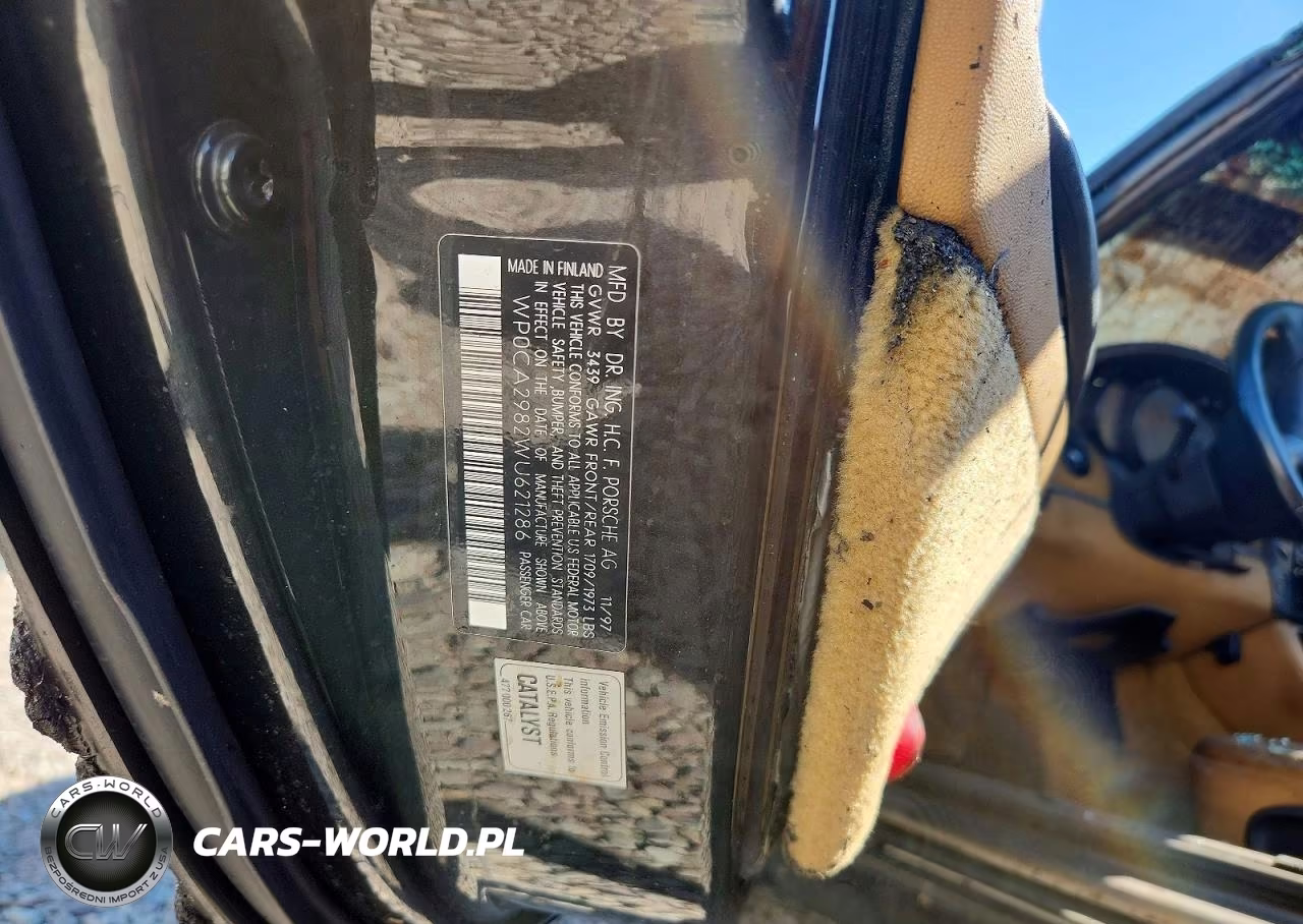 1998 Porsche Boxster VIN:WP0CA2982WU621286 - 12