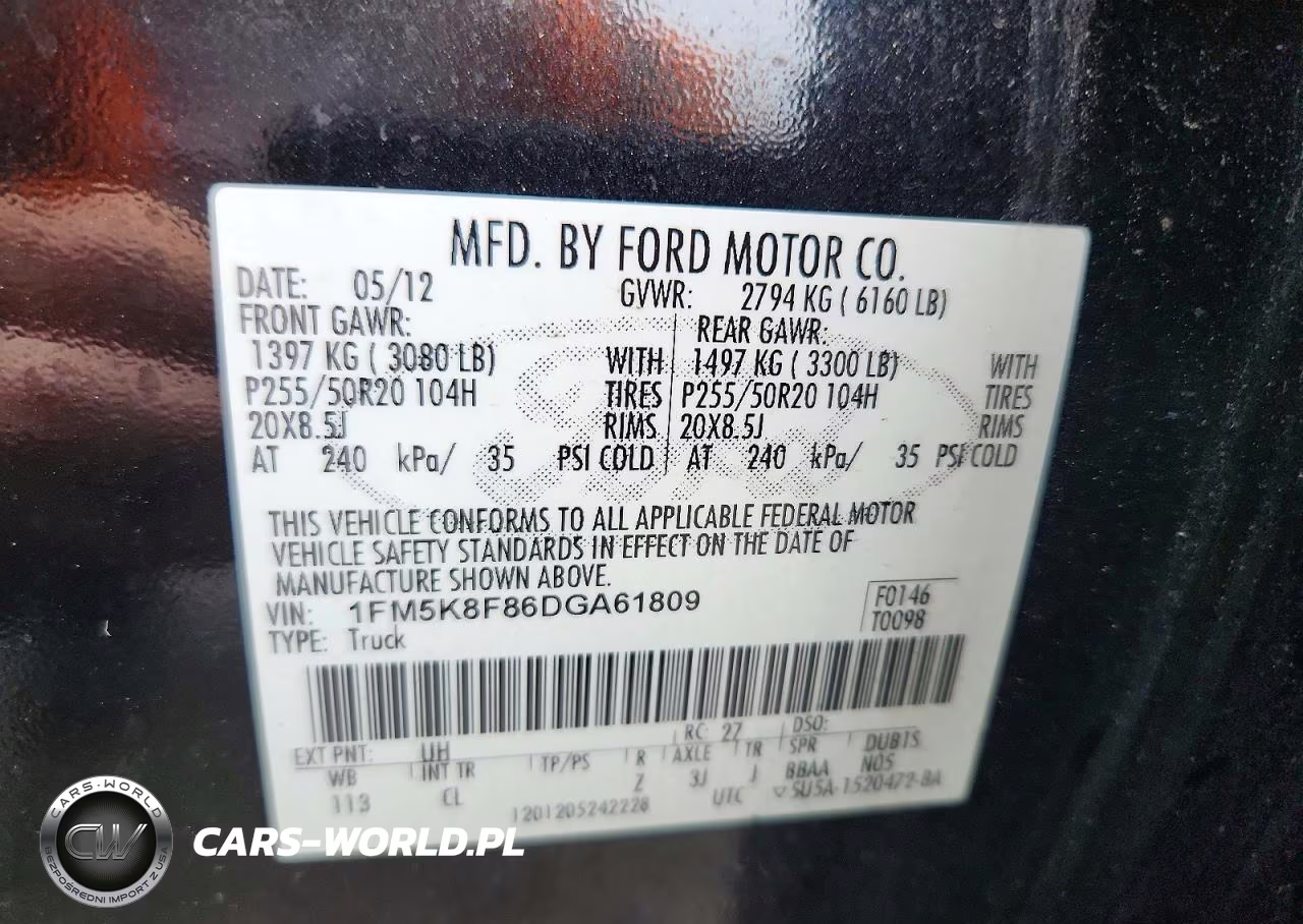 2013 Ford Explorer Limited VIN:1FM5K8F86DGA61809 - 12
