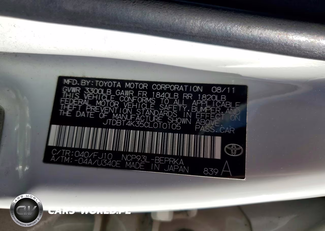2012 Toyota Yaris Fleet VIN:JTDBT4K35CL010105 - 12