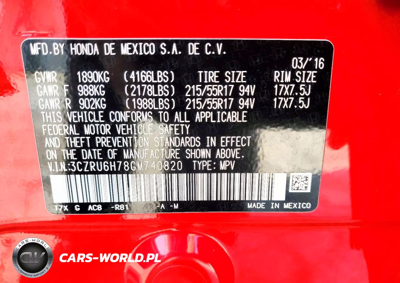 2016 Honda Hr-V Exl VIN:3CZRU6H78GM740820 - 13
