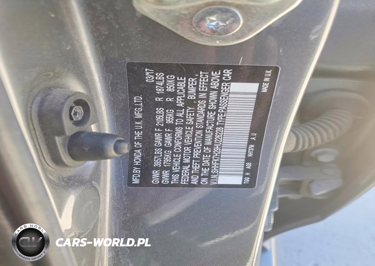 2017 Honda Civic Lx VIN:SHHFK7H29HU226228 - 12