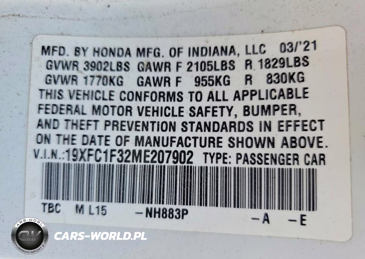 2021 Honda Civic Ex VIN:19XFC1F32ME207902 - 13
