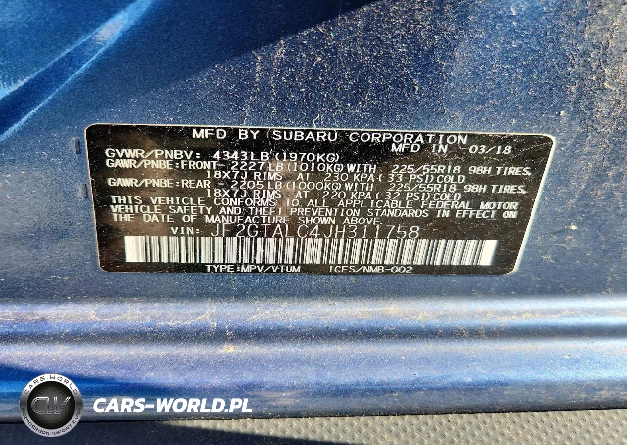 2018 Subaru Crosstrek Limited VIN:JF2GTALC4JH311758 - 13