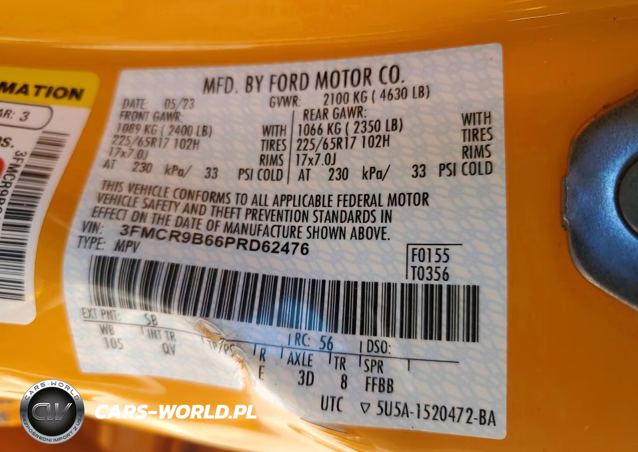 2023 Ford Bronco Sport Big Bend VIN:3FMCR9B66PRD62476 - 13
