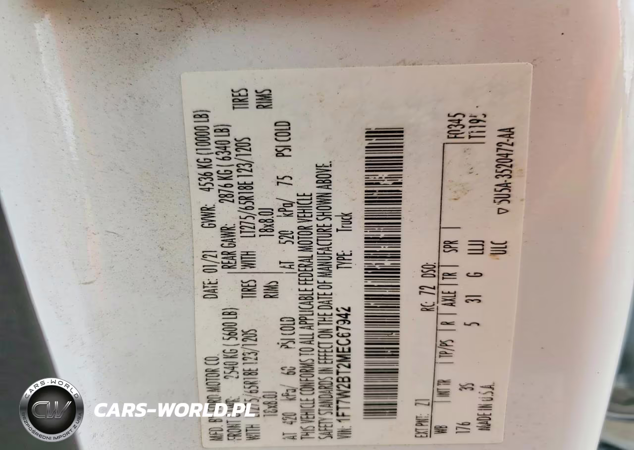 2021 Ford F250 Super Duty VIN:1FT7W2BT2MEC67942 - 12