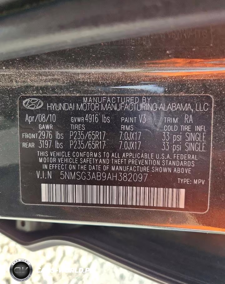 2010 Hyundai Santa Fe Gls VIN:5NMSG3AB9AH382097 - 13