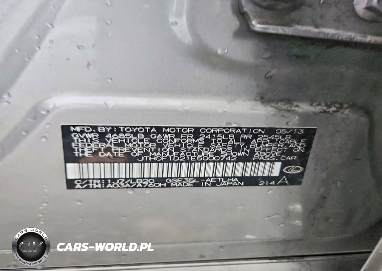 2014 Lexus Is 250 VIN:JTHCF1D21E5000742 - 12