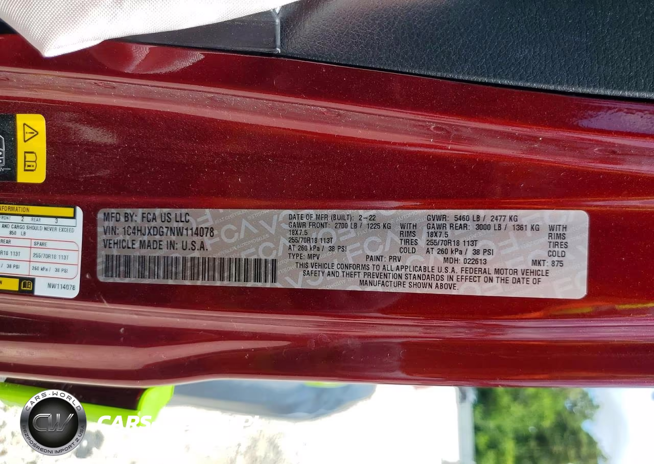 2022 Jeep Wrangler Unlimited Sport VIN:1C4HJXDG7NW114078 - 13