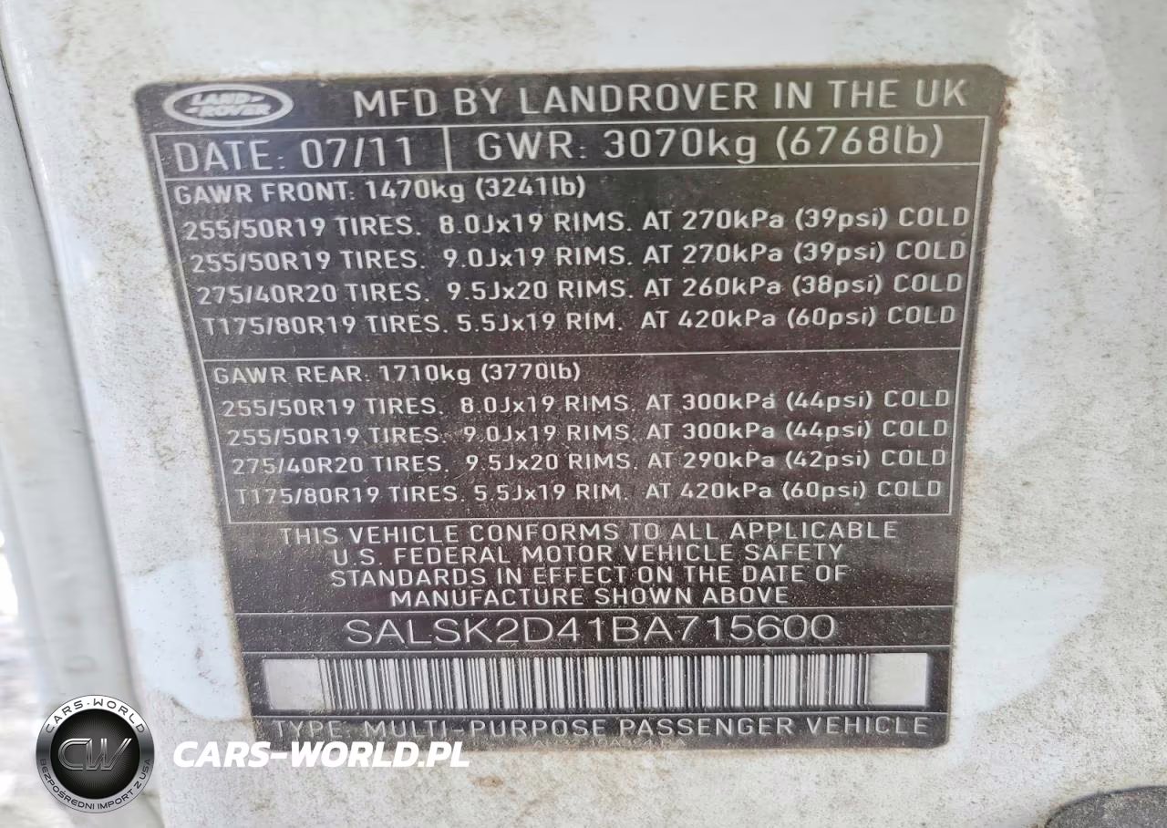 2011 Land Rover Range Rover Sport Lux VIN:SALSK2D41BA715600 - 12