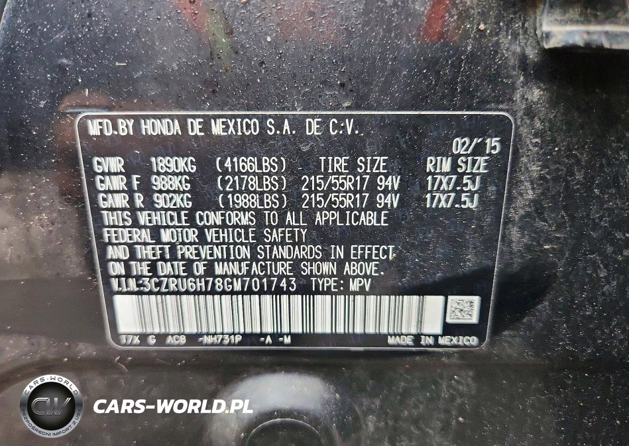 2016 Honda Hr-V Exl VIN:3CZRU6H78GM701743 - 13
