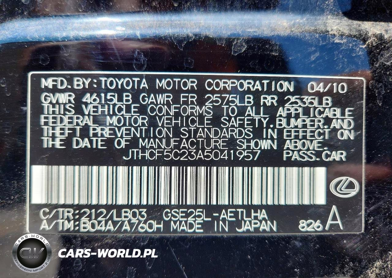 2010 Lexus Is 250 VIN:JTHCF5C23A5041957 - 12