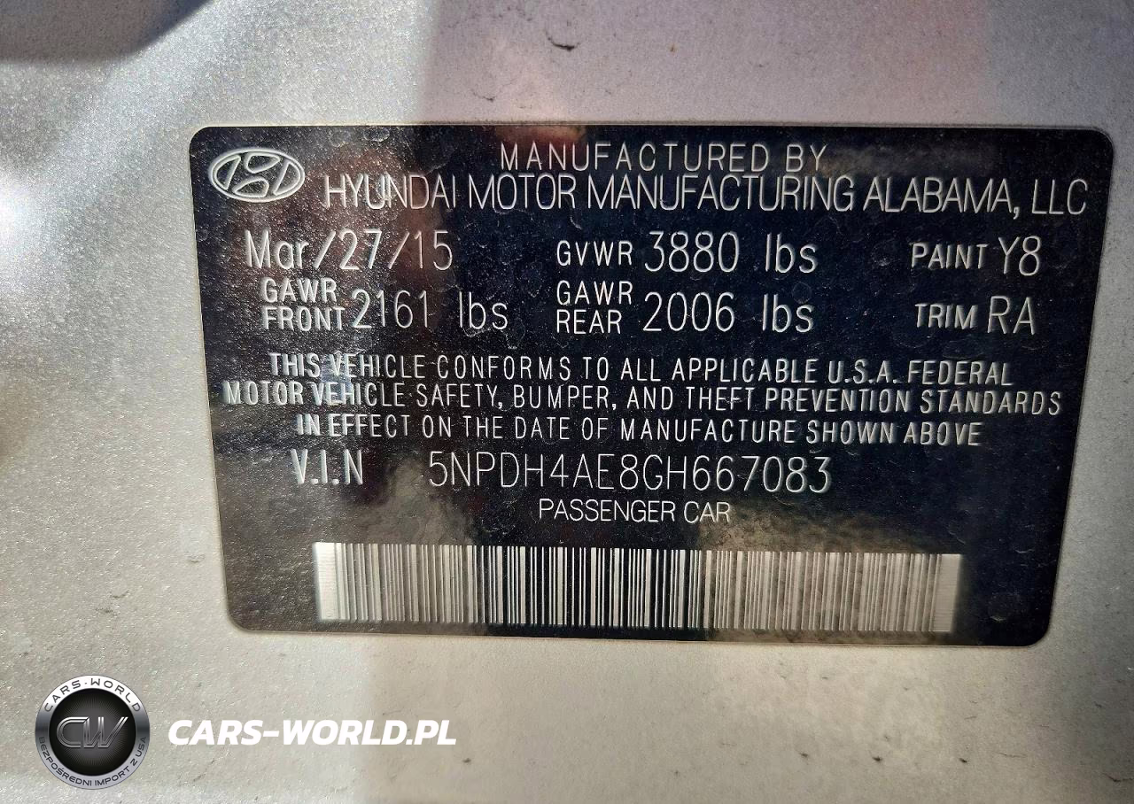 2016 Hyundai Elantra Se VIN:5NPDH4AE8GH667083 - 12