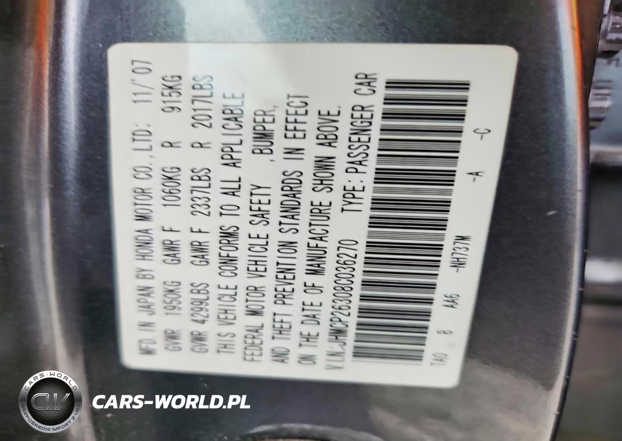 2008 Honda Accord Lx VIN:JHMCP26308C036270 - 12