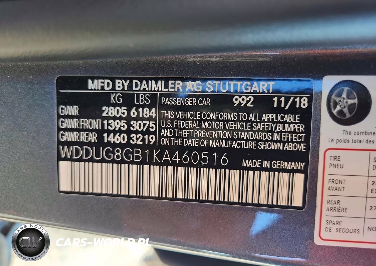 2019 Mercedes-Benz S 560 4Matic VIN:WDDUG8GB1KA460516 - 12