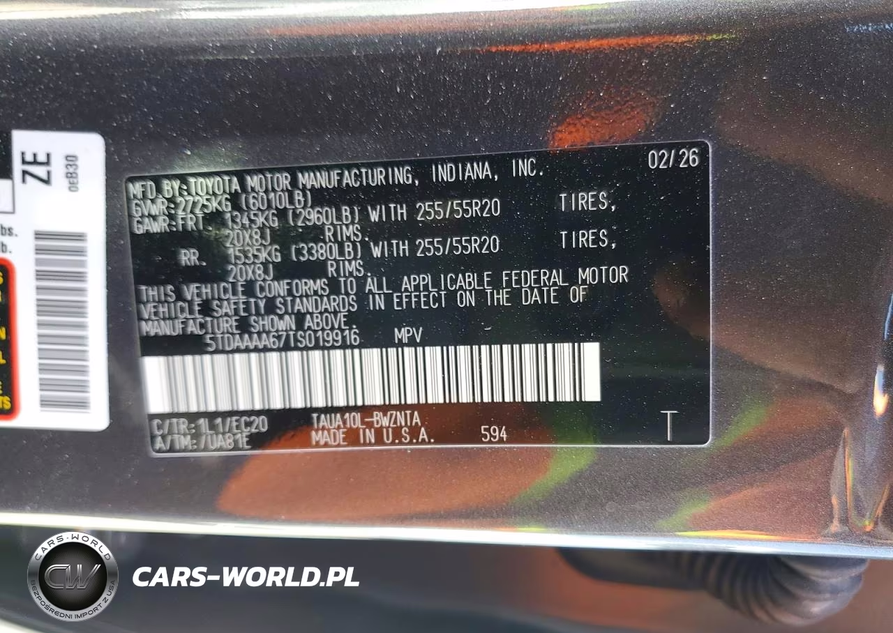2026 Lexus Tx 350 VIN:5TDAAAA67TS019916 - 13
