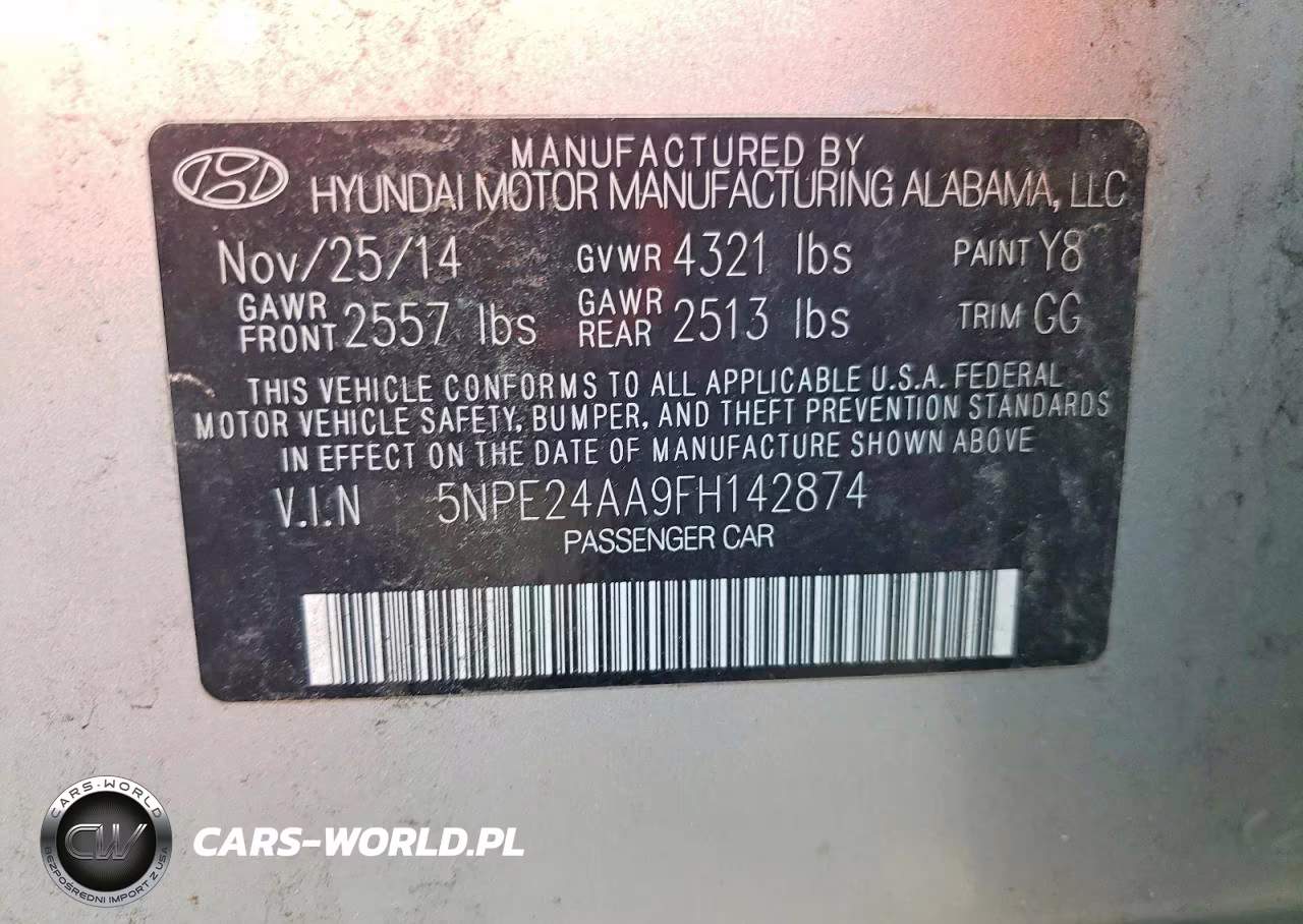 2015 Hyundai Sonata Eco VIN:5NPE24AA9FH142874 - 12