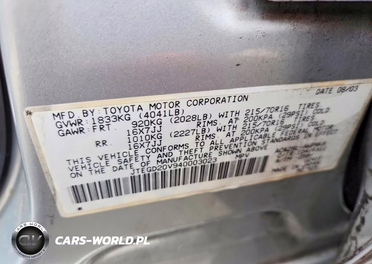 2004 Toyota Rav4 Base VIN:JTEGD20V940003023 - 13
