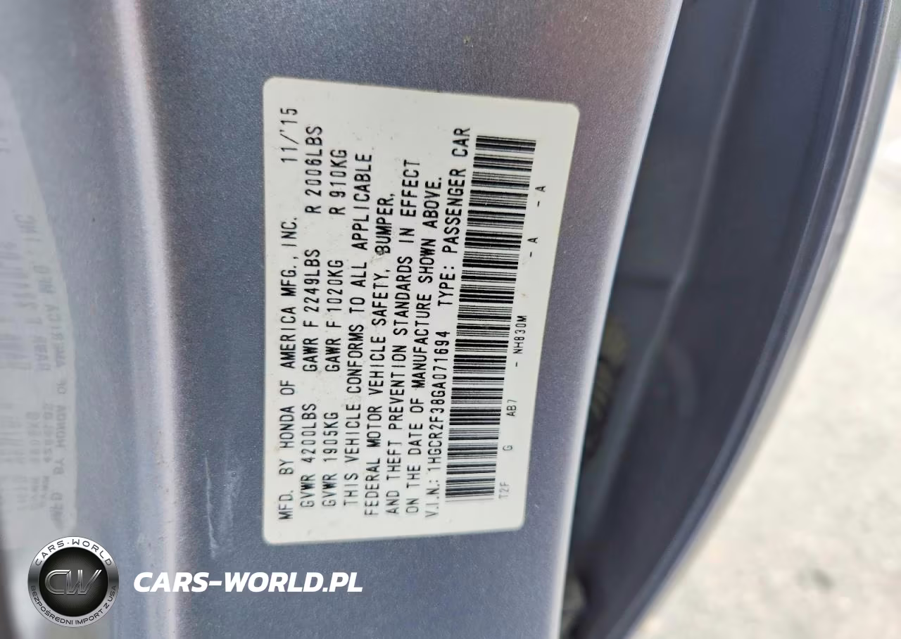 2016 Honda Accord Lx VIN:1HGCR2F38GA071694 - 12