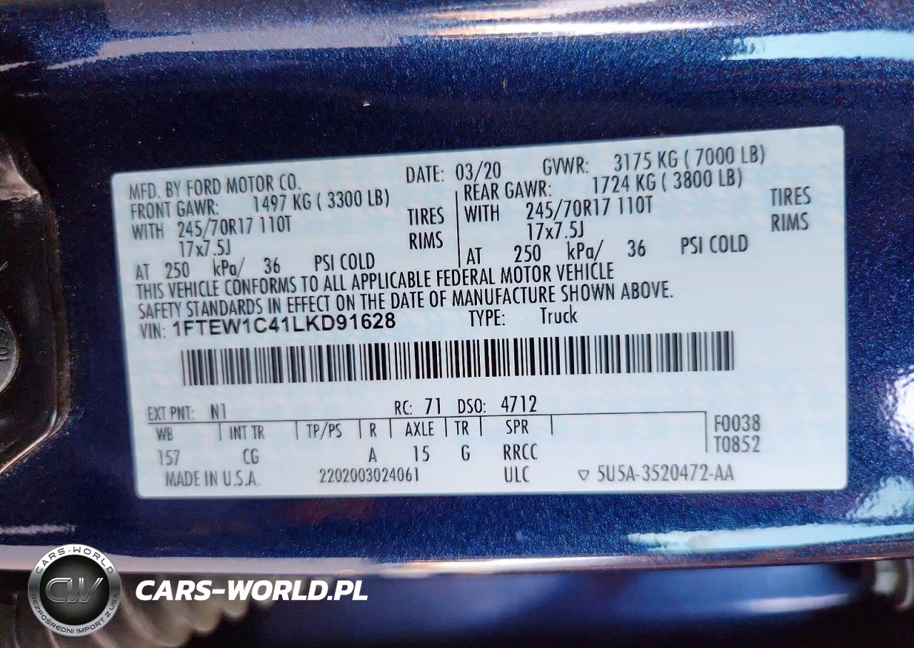 2020 Ford F150 Xl VIN:1FTEW1C41LKD91628 - 12