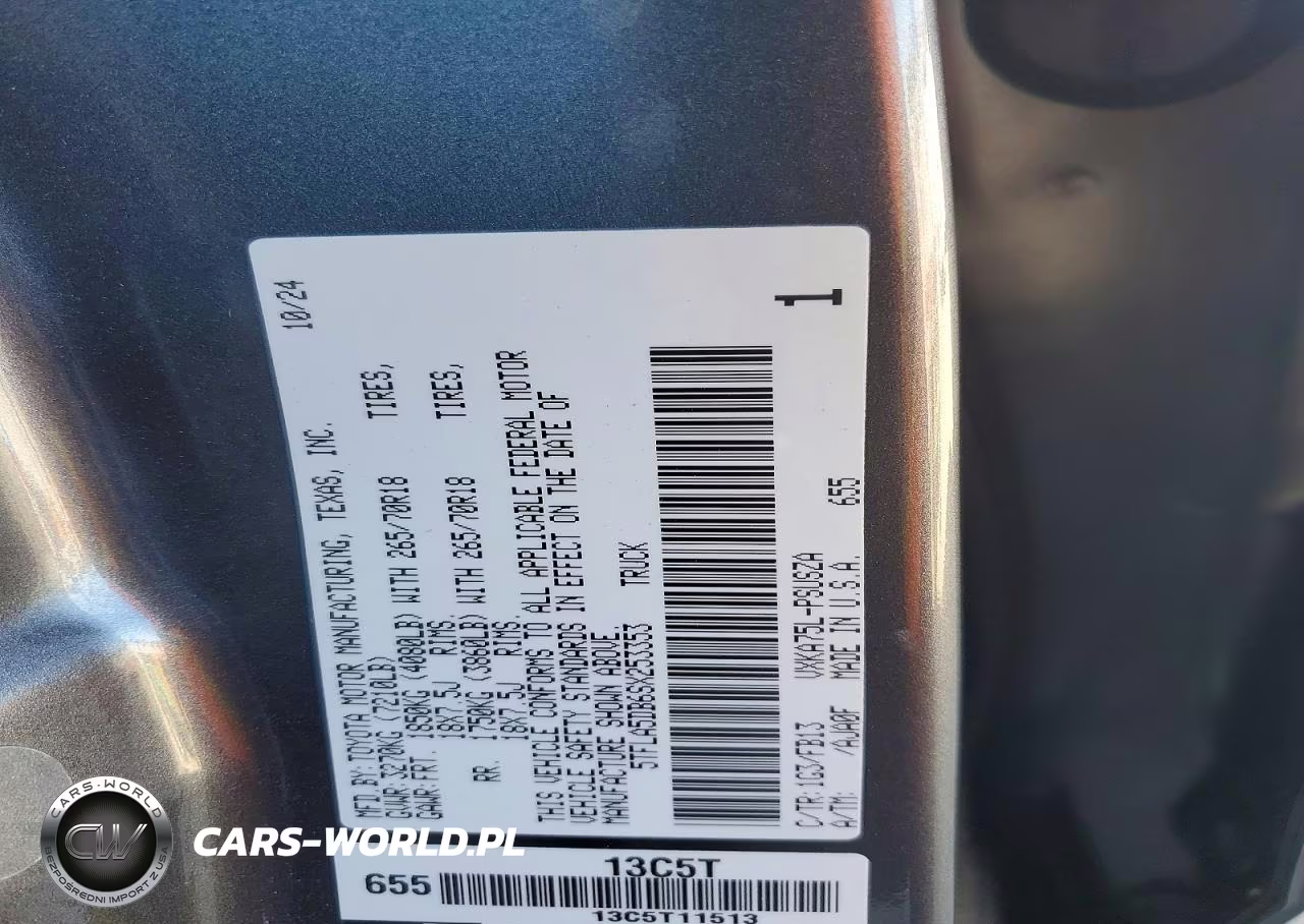 2025 Toyota Tundra Sr5 VIN:5TFLA5DB6SX253353 - 12