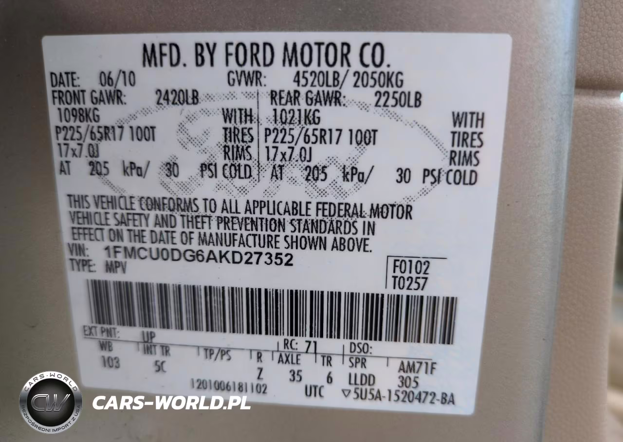 2010 Ford Escape Xlt VIN:1FMCU0DG6AKD27352 - 13