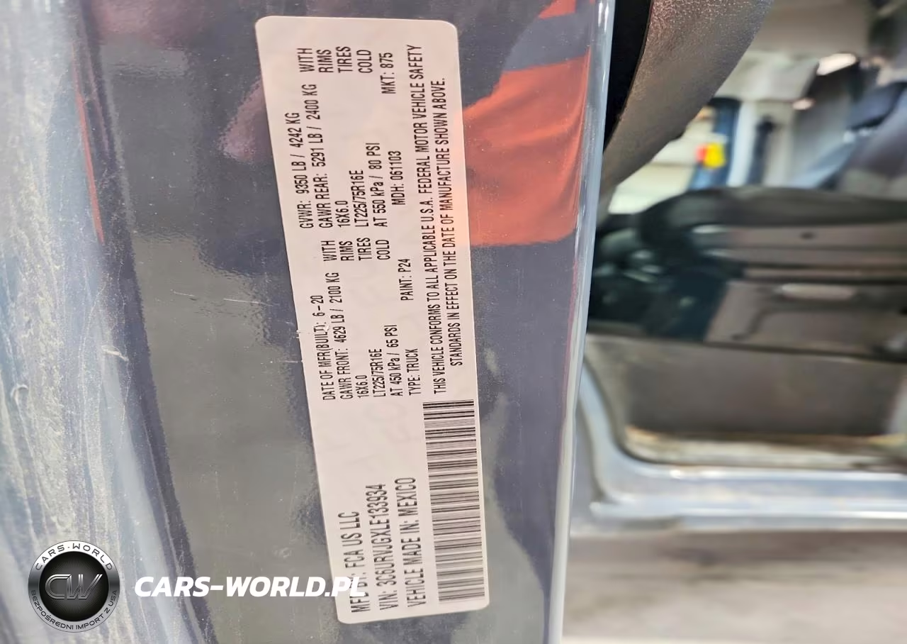 2020 Ram Promaster 3500 Delivery Van VIN:3C6URVJGXLE133934 - 13