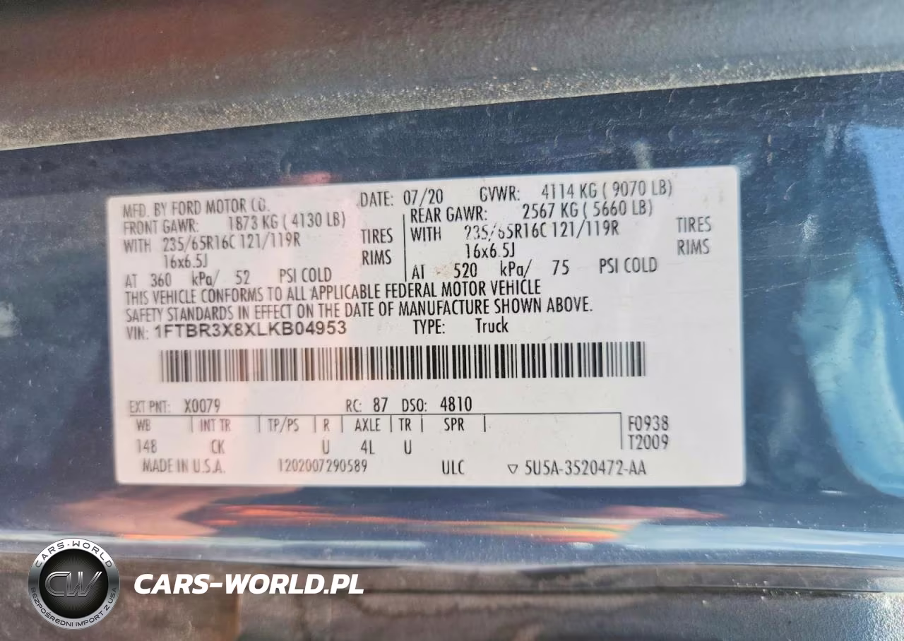 2020 Ford Transit T-250 VIN:1FTBR3X8XLKB04953 - 13