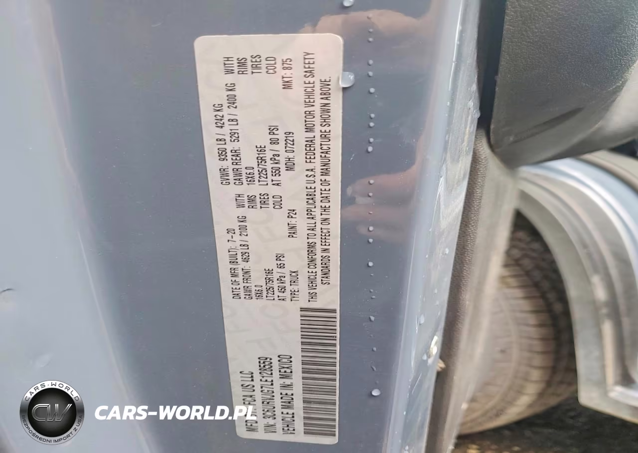 2020 Ram Promaster 3500 Delivery Van VIN:3C6URVJG7LE128559 - 14