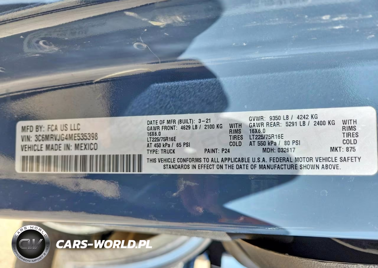 2021 Ram Promaster 3500 Delivery Van VIN:3C6MRVJG4ME535398 - 13