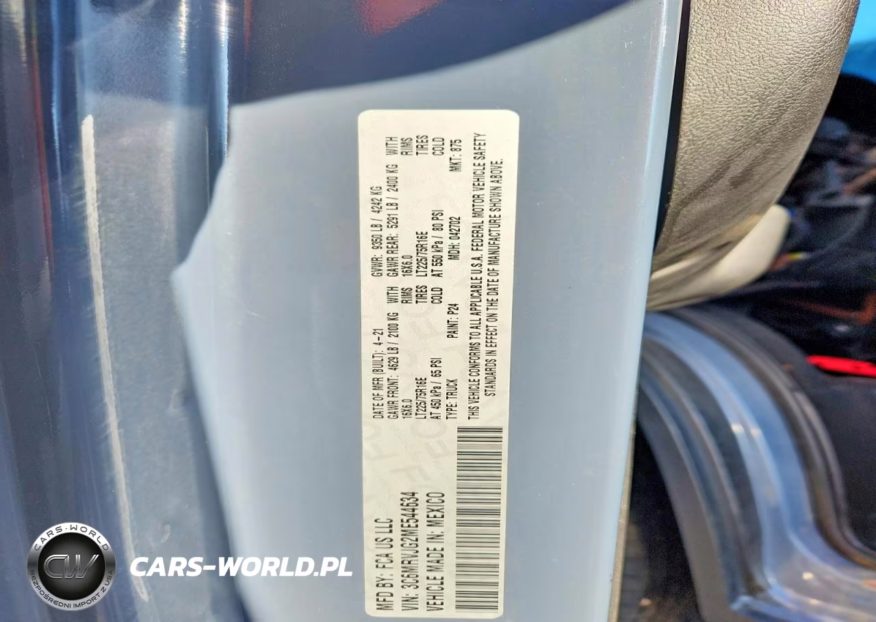 2021 Ram Promaster 3500 Delivery Van VIN:3C6MRVJG2ME544634 - 13