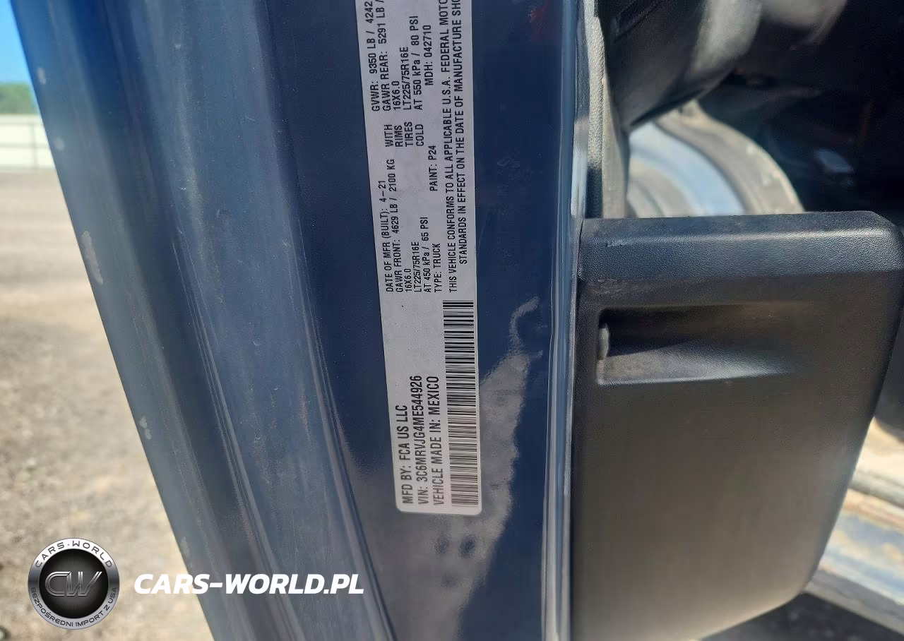 2021 Ram Promaster 3500 Delivery Van VIN:3C6MRVJG4ME544926 - 13