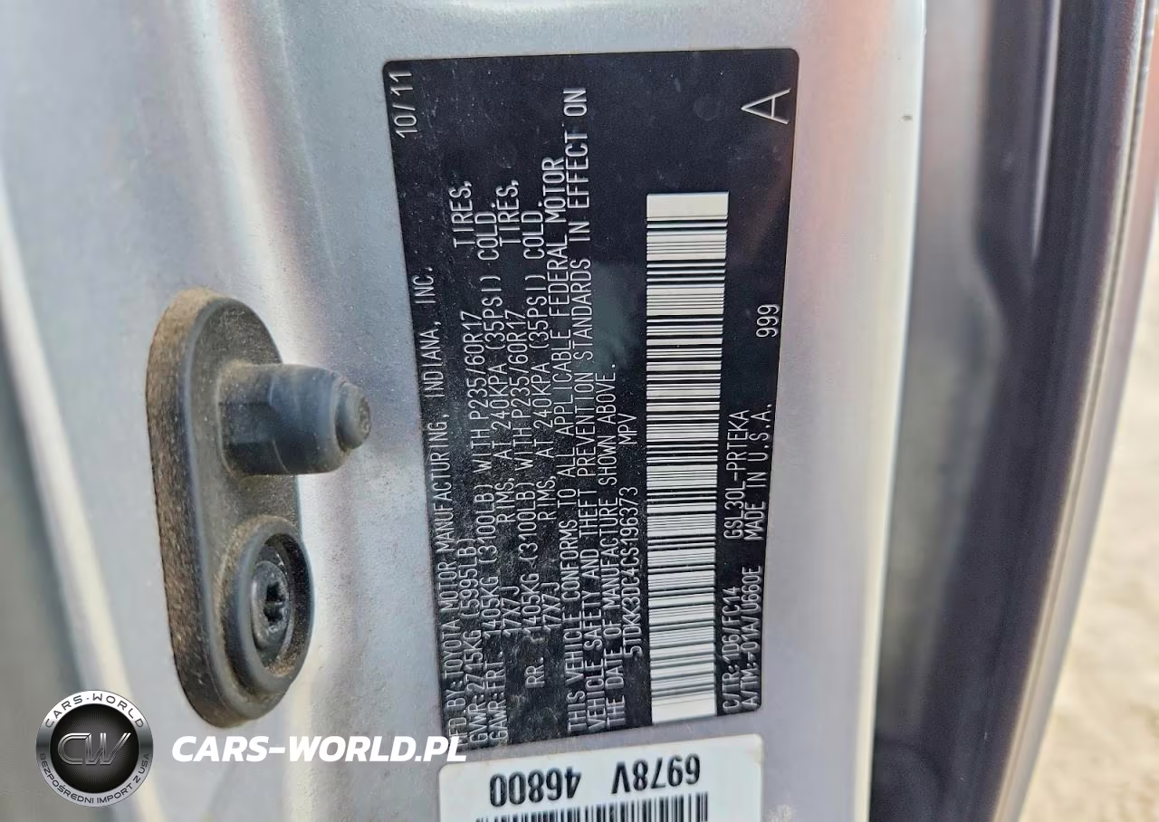2012 Toyota Sienna Le VIN:5TDKK3DC4CS196373 - 13