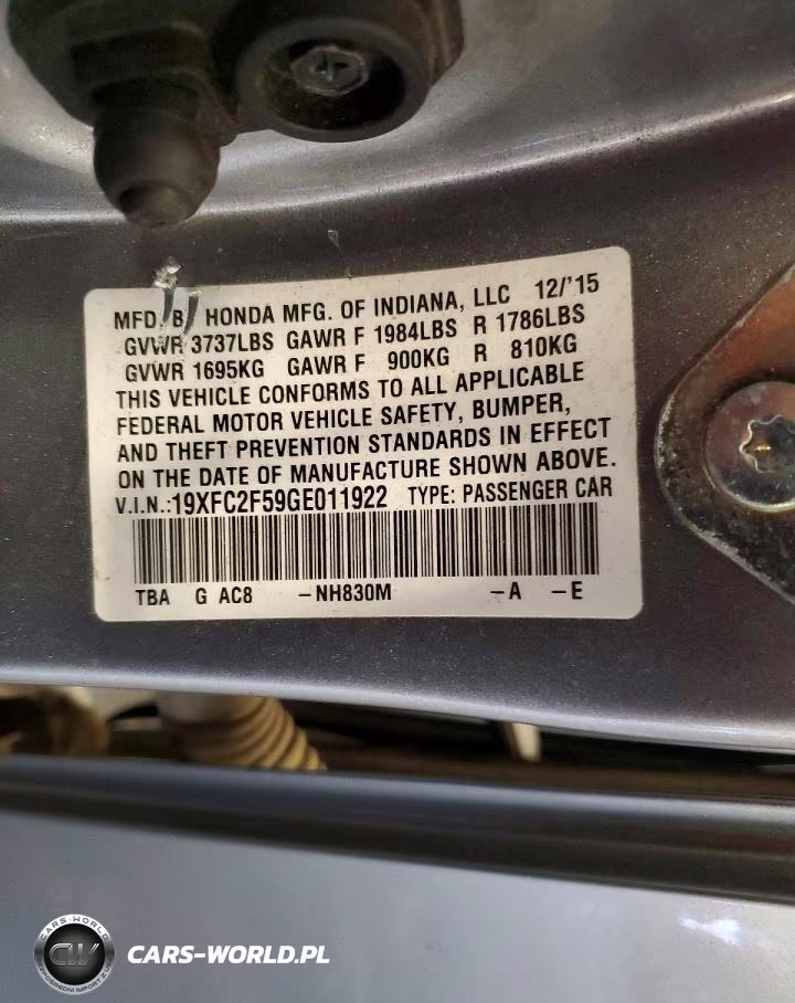 2016 Honda Civic Lx VIN:19XFC2F59GE011922 - 12